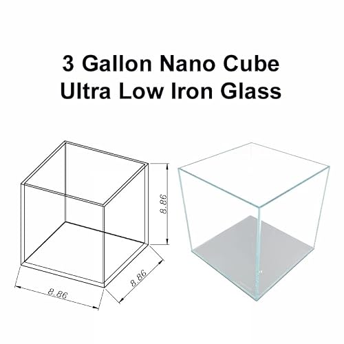 3 Gallon Nano Cube Low Iron Ultra Clear Glass #TOP3