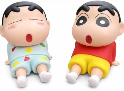 Image of Shin-chan Cartoon Figure Toy Set, Cute Anime Bobblehead Doll, Car Dashboard Decoration, Pack of 2