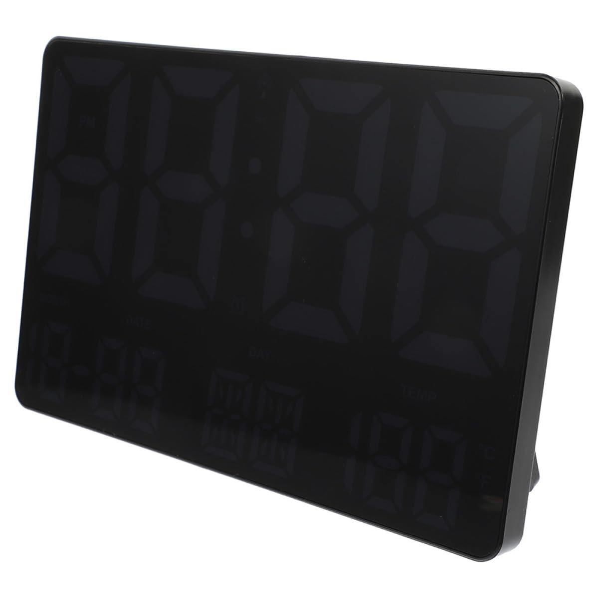 Gadpiparty Orologio da Parete Digitale Grande Display Led, Funzione Meteo e Allarme, Struttura in Plastica Nera, per Soggiorno e Ufficio