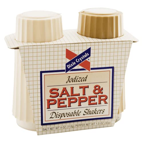 Diamond Crystal Sn16010 Salt/Pepper Shakers, 4 Oz Salt, 1.5 Oz Pepper, 2/Pk #TOP5