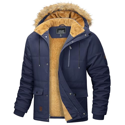 KEFITEVD Winter Jackets for Men Puffer Jacket Men Winter Coats for Men Fleece Jacket Men Snow Jacket Men Parka Jacket Mens Jacket