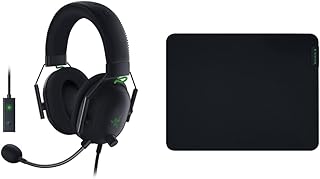 Razer BlackShark V2 - Wired Premium Esports Headset with USB Sound Card - Black & Gigantus V2 Medium - Soft Gaming Mouse Mat for Speed and Control,360 x 270 x 3 mm, Non-Slip Rubber