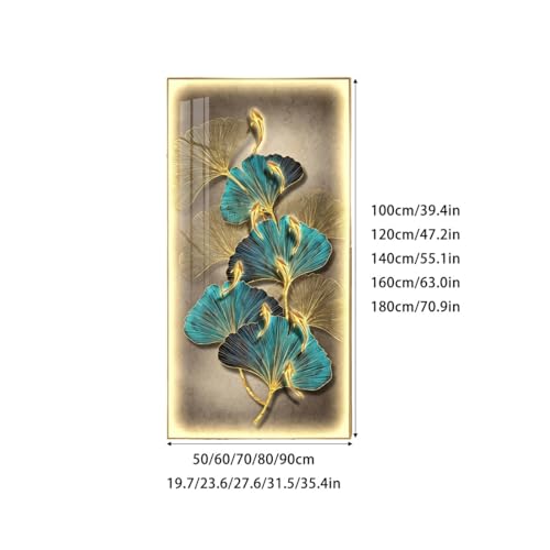 Tableau feuilles de ginkgo LED pour illuminer une entrée moderne