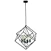 VAXCEL Rad 4 Light Black Mid-Century Modern Geometric Cage Bulb Pendant