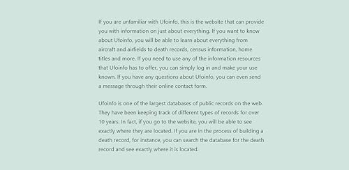 Ufoinfo is one of the largest databases