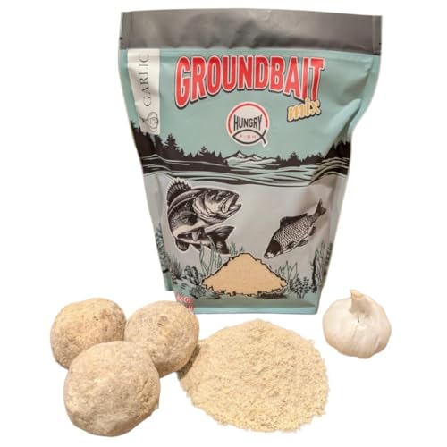 HungryFish Groundbait Fishing Chum Mix – Natural Fishing Bait for Carp, Catfish, Bluegill & Crappie – Strong Scent Trail, Fast Attraction, Safe for Lakes, Ponds & Rivers (Garlic)