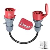 Adapter 32A auf 16A, Starkstrom Adapter IP44 Schutz (0,5m)