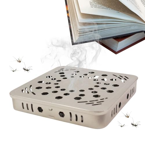 Fly Coil Holder, Iron Stand, Portable Square Burner Base,5.24x0.91 Inches, Control Accessory for Bedroom Garden Porch Patio Camping Balcony Living Room Family Use