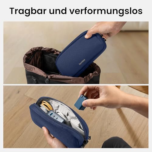 tomtoc Kabel Organizer Tasche, Elektronik EDC Zubehör Kabeltasche Kabelorganizer, Reiseutensilien Koffer Organizer Tech Pouch Geschenk Cable Bag für Handy Netzteil, Ladekabel, Ladestecker, Powerbank
