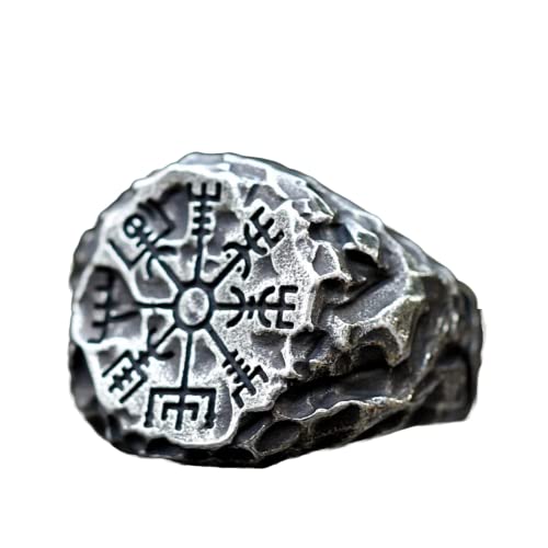 Bague Viking Runes Hommes au Quotidien Boussole Totem Odin