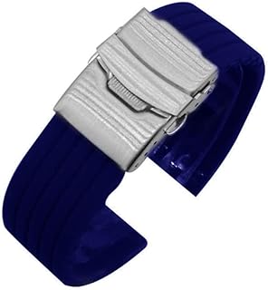 Pulseira De Relógio De Silicone Ajustável Pulseira De Relógio Macia Pulseira De Relógio De Silicone Pulseira De Relógio 20Mm Pulseira De Substituição Pulseira De Relógio Azul