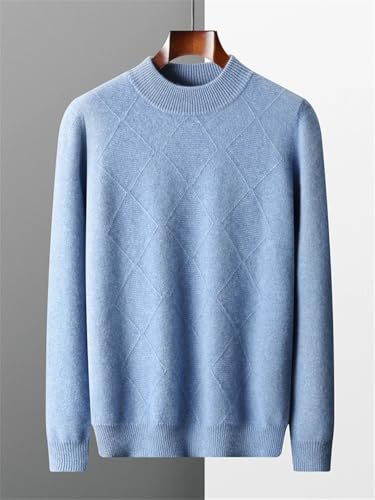 REHJJDFD Men's Half Neck Long Sleeve Sweater Thick Mock Neck Pullover Knitwear Casual Soft Warm Sweater2