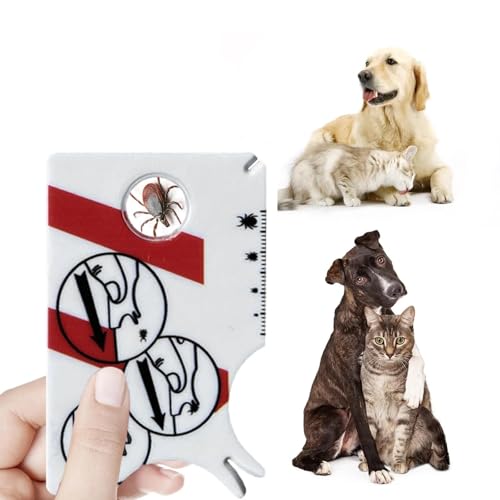2 Stück Zeckenkarte mit Lupe,Zecken Waagenkarte Mit Lupe, Schnelle Reinigung Von Zecken Zeckenkarte für Menschen Kinder Hunde Katzen,Schnell und sanft Zecken vom Haustier oder Menschen entfernen
