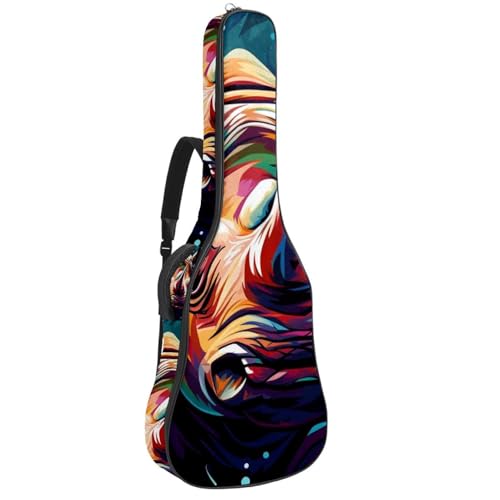 Sac pour guitare acoustique Rhino multicolore avec 2 poches fonctionnelles et crochet arrière