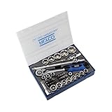 ALYCO 192387 - Juego 39 piezas llaves de vaso 1/2" + carraca + adaptadores + puntas en estuche plástico