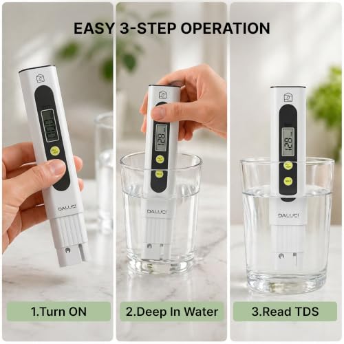 Image of DALUCI TDS Meter for Water Testing | Digital Water Tester PPM Meter | Total Dissolved Solids TDS Meter for Drinking Water, RO, Aquarium & Borewell | Accurate Water Quality Tester - White