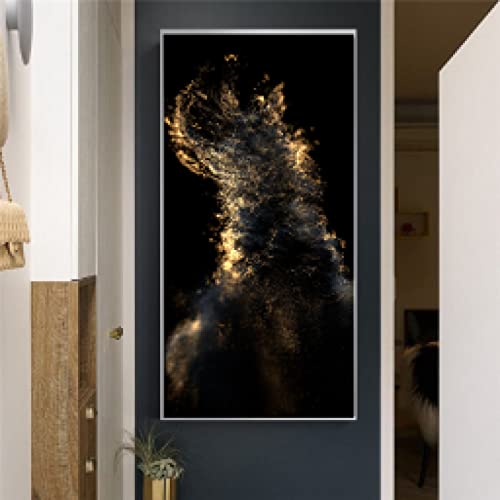 Cuadros décor à la maison abstrait or noir format 30x60