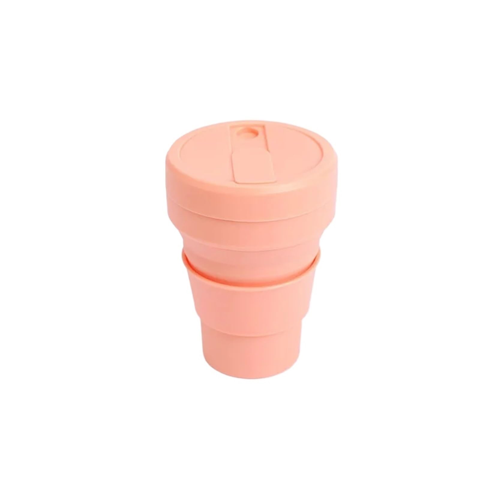 Tasse à café pliante en silicone rose de 473ml avec couvercle hermétique pour le voyage