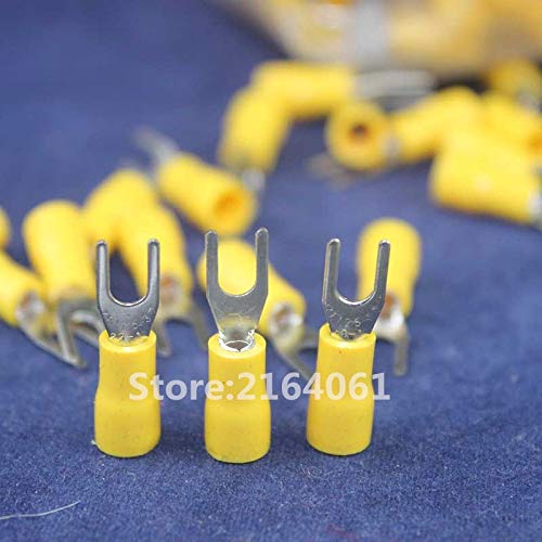 Fork Terminals, PVC Insulated, 10-12 AWG Gauge Wire, 1/4