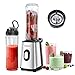 Produktbild GEARGO Mixer Smoothie Maker, Mini Standmixer, Multifunktion Elektrischer Entsafter, 300 Watt Shake Mixer mit 2 BPA-freie & spülmaschinenfeste Tritan Trinkflaschen + Deckel(600ml)