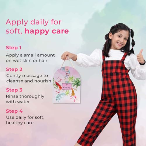 Image of Whimsy Beauty Gentle Care Skin & Hair Essential Kit for Kids & Pre-Teens | Kids Shampoo, Sunscreen, Moisturizer & Foaming Body Wash | Daily Care Kit | Pack of 5