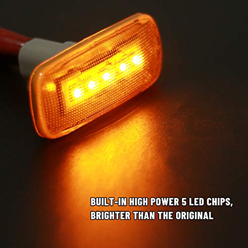 image for BASIKER Rear Bed Side Marker LED Fender Lights for 2003-2009 Dodge and