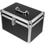 SEWACC Caja de Maquillaje Metálica Grande con Cierre de Seguridad Organizador...