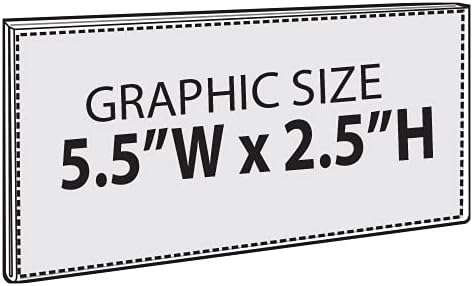 Vista 2 de Azar Displays 122015 - Marco autoadhesivo de acrílico transparente para letreros de pared, 5.5 pulgadas de ancho x 2.5 pulgadas de alto