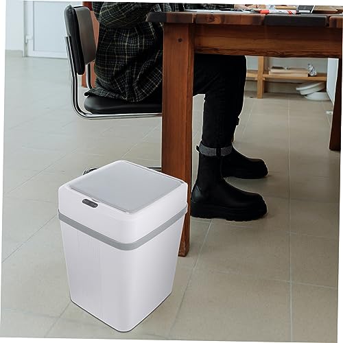 Bote de basura automático con sensor de movimiento plástico blanco miniatura 6