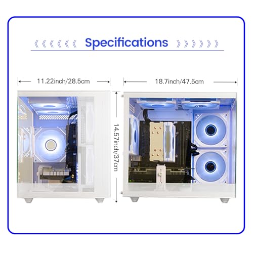 Image of suevery Gaming PC Desktop, Ryzen 7 5700X,RTX 3050 6GB,16GB DDR4, 512GB SSD | Prebuilt Computer Up to 4.6GHz, WiFi 6 High-Performance Tower for Gaming, Live Streaming, Video Editing & Home Office -White