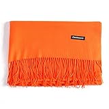Nachahmung Kaschmirschal Herbst und Winter Quaste Lange Damen warme einfarbig veränderbar Schal, orange
