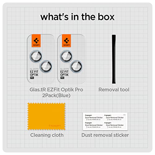 Spigen Camera Lens Screen Protector [Glastr Ez Fit Optik Pro] Designed For Iphone 14 Plus/Iphone 14 [Case Friendly] - Blue [2 Pack] #TOP3