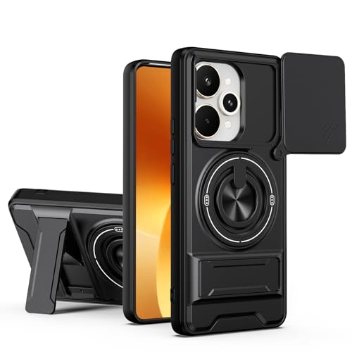 linsuyu Case Compatible with Realme 15 Pro 5G, Compatible with Realme 15 5G Magnetic Dual-Stand Phone Case Black