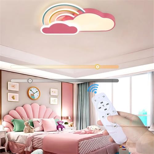 Lampe de plafond moderne arc-en-ciel au design créatif avec télécommande