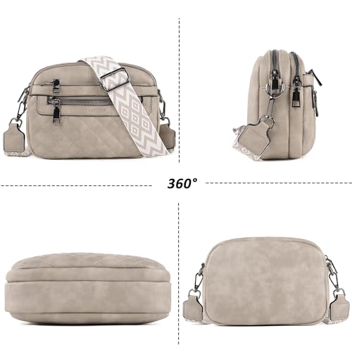 TANTOMI Crossbody Bags for Women, Multi Pocket Crossbody Purses, Vegan Leather Shoulder Handbags with Adjustable Wide Strap — view 6