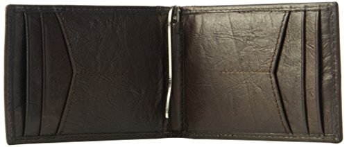 image for Fossil Men's Neel Leather Slim Minimalist Money Clip Bifold Front Pock