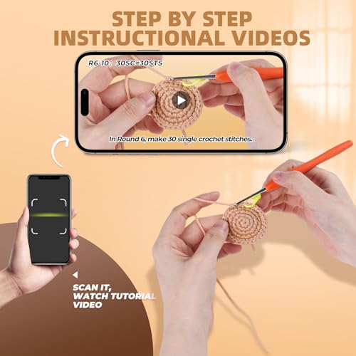 Image of MOREJMTT Crochet Kit for Beginners, Learn to Crochet, Include Easy Knitting Soft Yarn, Step-by-Step Video Tutorial, Hook, Holiday Birthday Gift for Adults (2pack Dog)