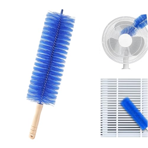 Fan Cleaning Brush Microfiber Duster for Electric Fan and Blind Reusable Cobweb Dust Collector Non-Disassembly Cleaning (Blue 1 PCS)