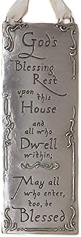 "God's Blessing Upon This House" Wall Plaque Cynthia Webb Designs Fine Pewter– Handcrafted in the USA
