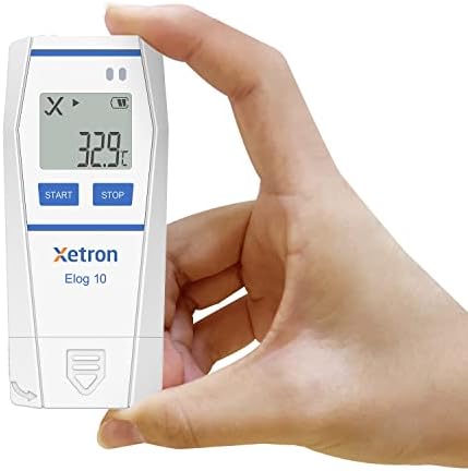 Xetron Temperature Data Logger Elog10 1Pcs, Reusable USB Temperature Logger Recorder 32000 Points, Medicine Cold Chain Fridge Data Logger, Calibration Certificate PDF Report