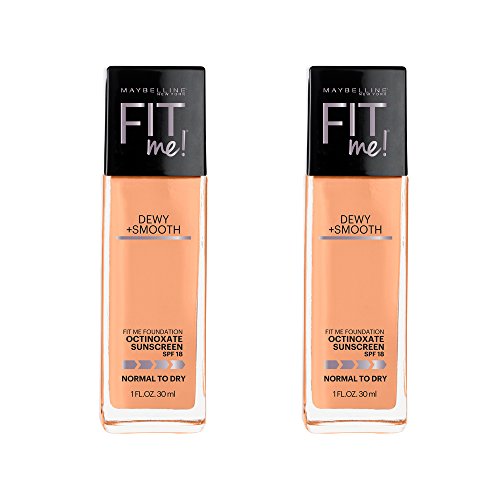Maybelline Fit Me Dewy + Smooth Foundation, Sandy Beige, 2 Count (Packaging May Vary)