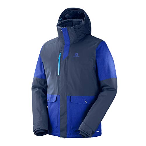 Salomon Men's Storm Track Jacket, Small, Night Sky/Sky Diver