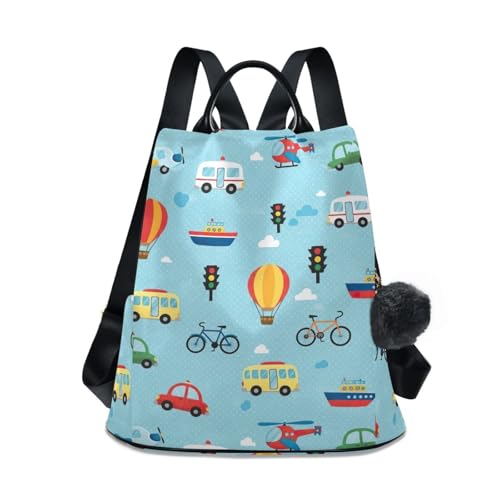 Sac à dos femme motif dessin animé bleu rangement facile