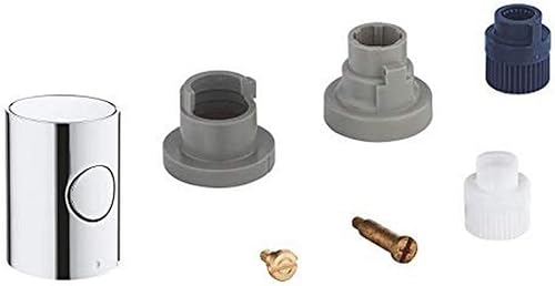 GROHE | Zubehör - Thermostat-Kompaktkartusche | 1/2 Zoll | 47439000 & Metallgriff 1/2 (langlebige Oberfläche, Mengengriff mit GROHE EcoButton, Herstellergarantie: 5 Jahre), Chrom, 47984000
