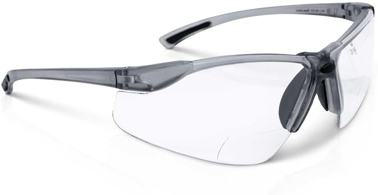 Sellstrom XM340RX Safety Glasses with Readers - Wraparound Bifocal Eyeglasses for Men/Women - ANSI Z87.1