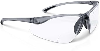 Sellstrom XM340RX Safety Glasses with Readers - Wraparound Bifocal Eyeglasses for Men/Women - ANSI Z87.1