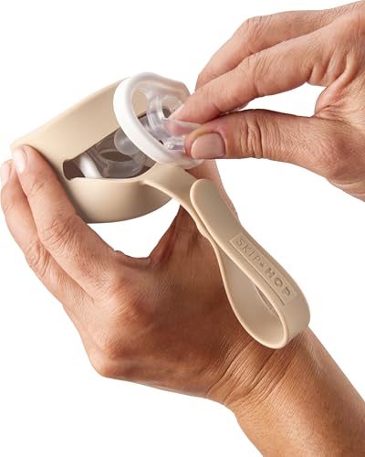 Image of Skip Hop Baby Silicone Pacifier Holder Case with Easy-Access Opening and Strap, Fits 2 Pacifiers, Oat