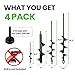 Auger Drill Bit for Planting 4 Pack – Garden Spiral Hole and Bulb Planter Tool for Umbrella Holes - Compatible with 3/8 Inch Hex Drive