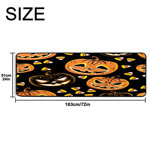 Lbtiuc Cushioned Kitchen Mat Large Kitchen Floor Mats For In Front Of Sink Waterproof Non-Slip Halloween Pumpkin Kitchen Mats And Rugs Anti-Fatigue Comfort Floor Mat,72X24 In #TOP2