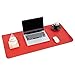 Desk Mat Black & Red 17x36 | Computer, Laptop, Keyboard & Mouse Pad Organizer | Leather Cover Office Table Protector | Double Side Gaming Surface with Colors | Typing & Writing Accessories